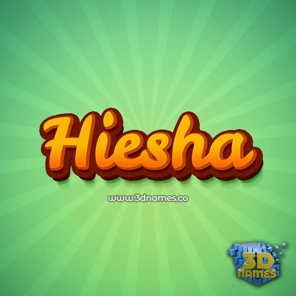 hiesha in Green Rays style - 3D name wallpaper