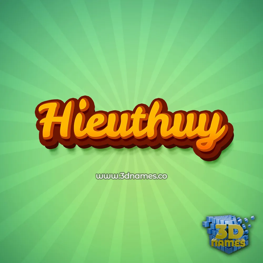 hieuthuy in Green Rays style - 3D name wallpaper