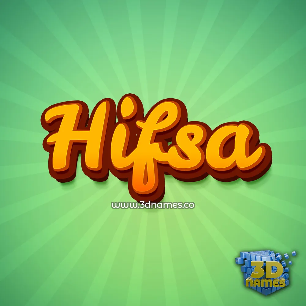 hifsa in Green Rays style - 3D name wallpaper