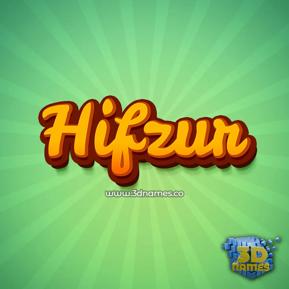 hifzur in Green Rays style - 3D name wallpaper