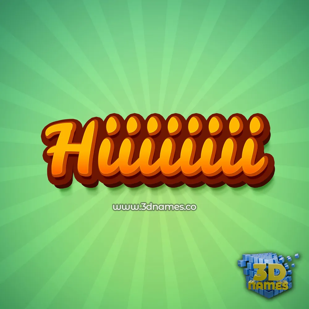 hiiiiiiii in Green Rays style - 3D name wallpaper
