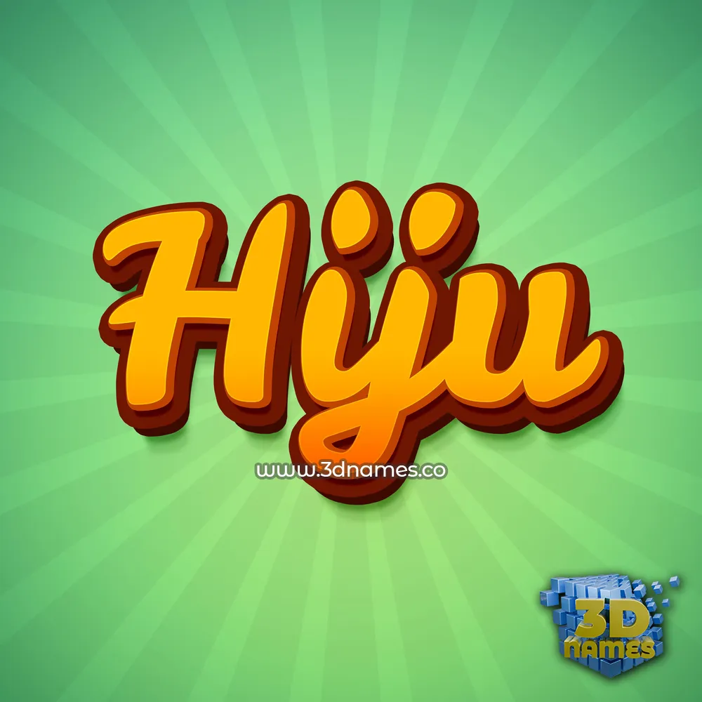 hiju in Green Rays style - 3D name wallpaper