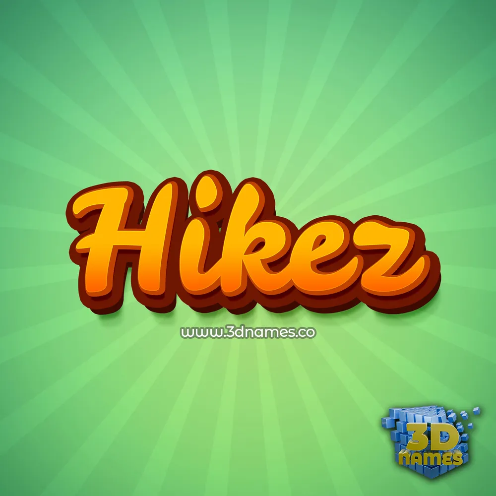 hikez in Green Rays style - 3D name wallpaper