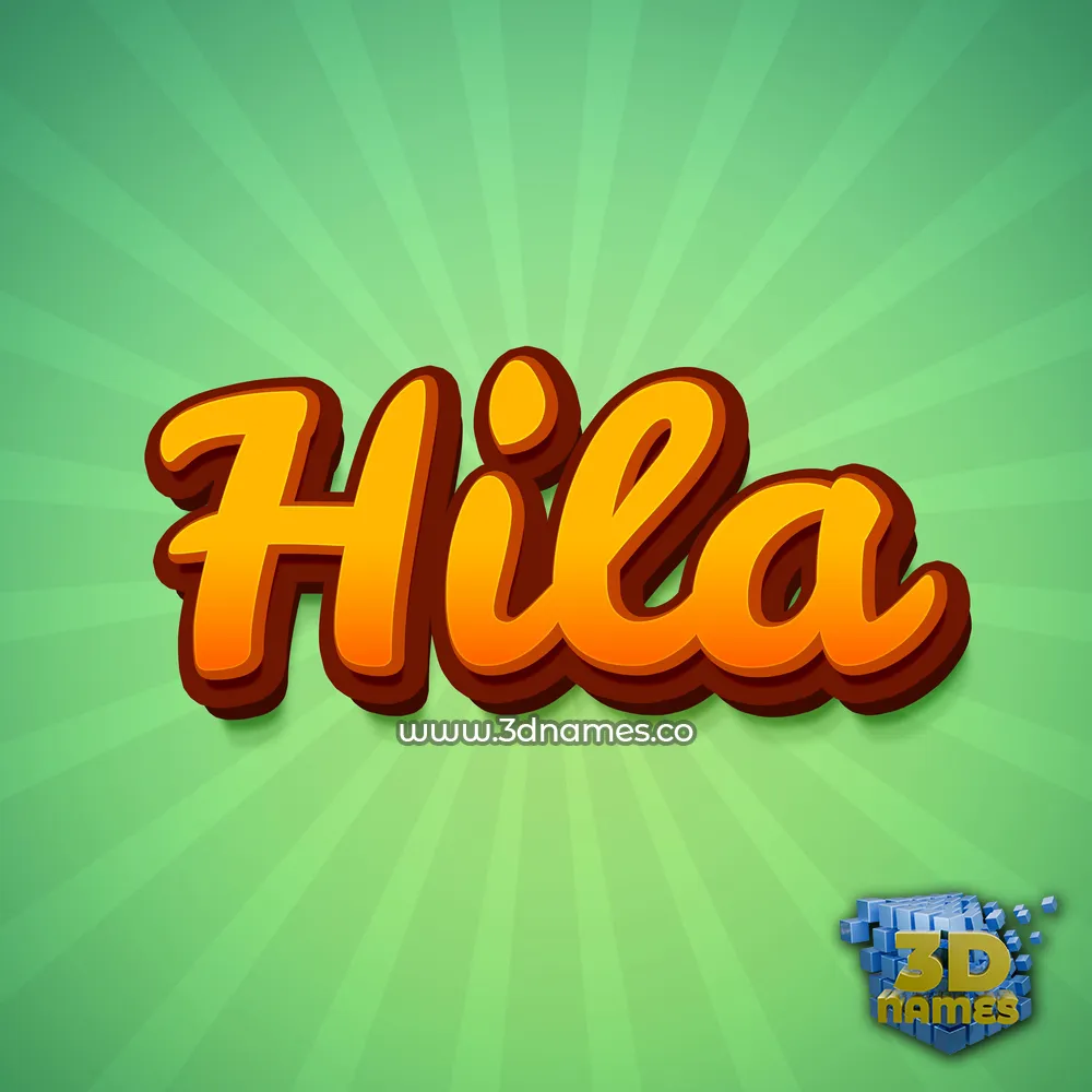 hila in Green Rays style - 3D name wallpaper