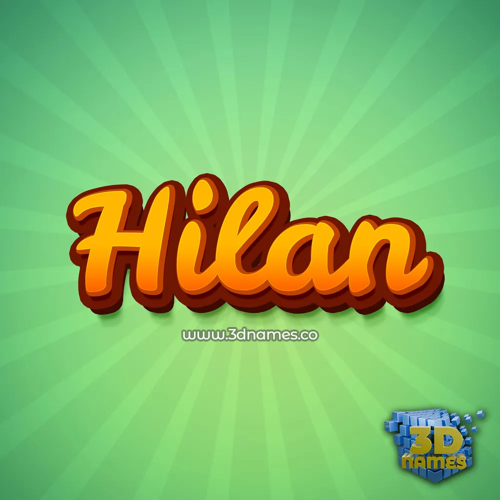 hilan in Green Rays style - 3D name wallpaper