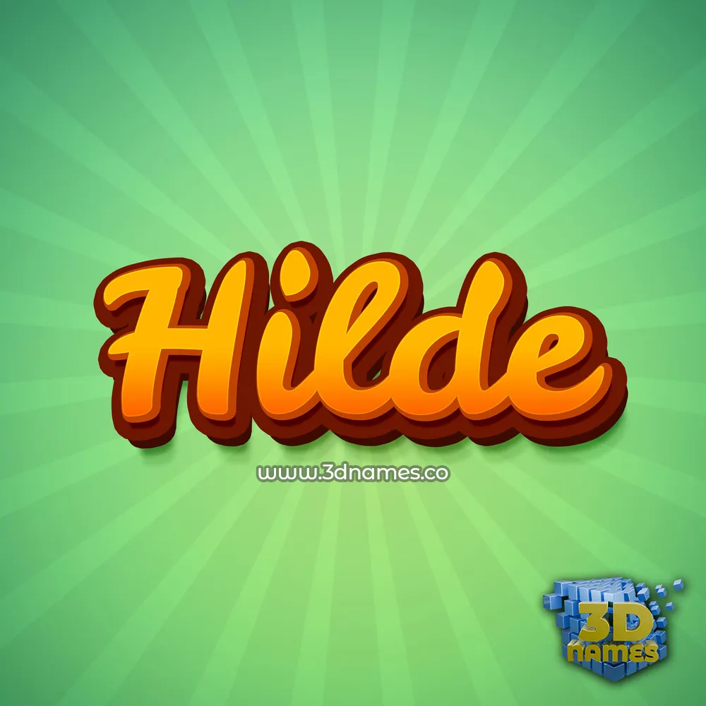 hilde in Green Rays style - 3D name wallpaper