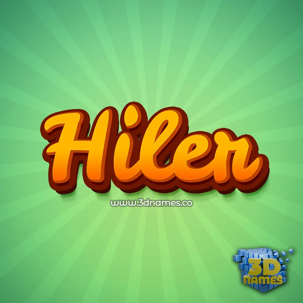 hiler in Green Rays style - 3D name wallpaper