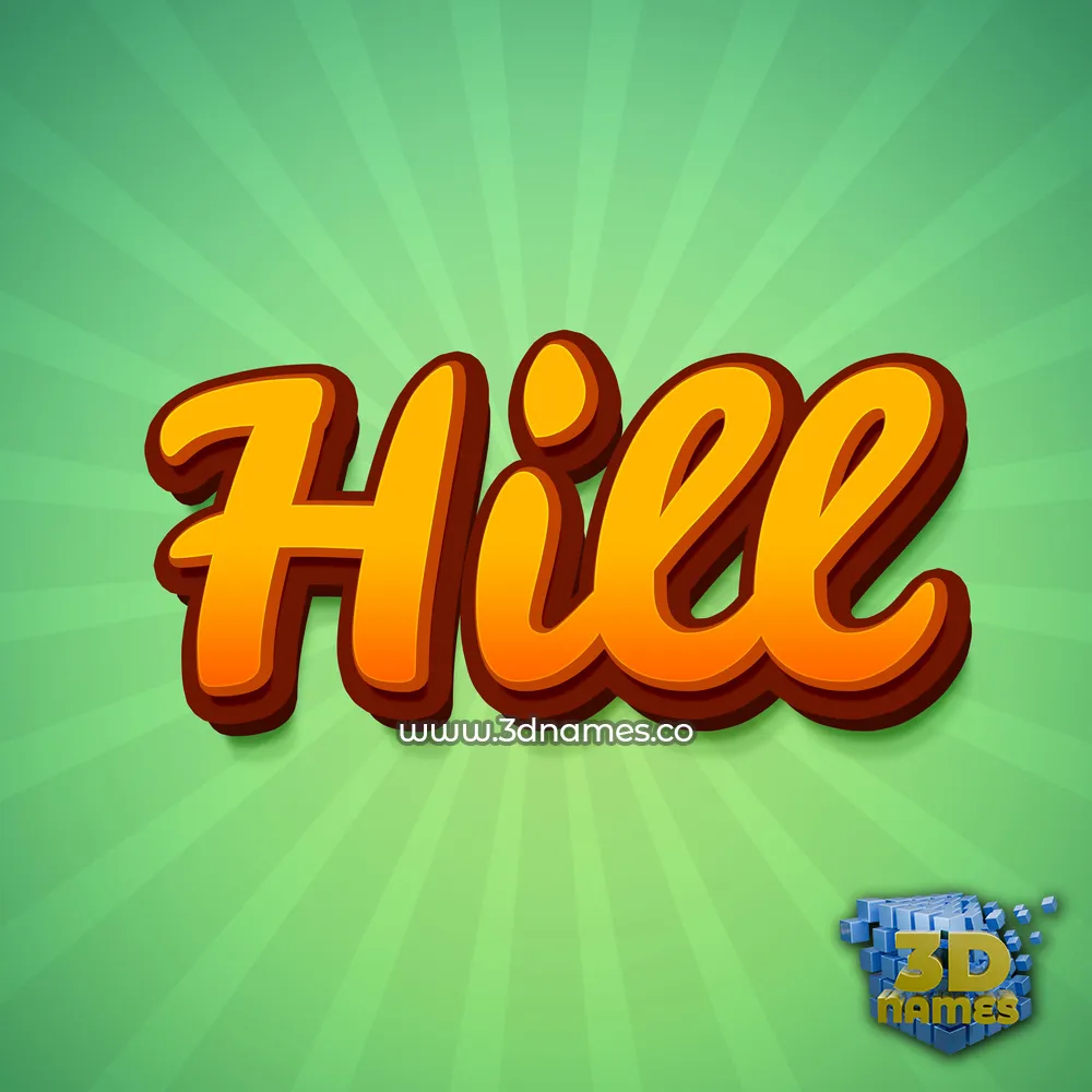 hill in Green Rays style - 3D name wallpaper