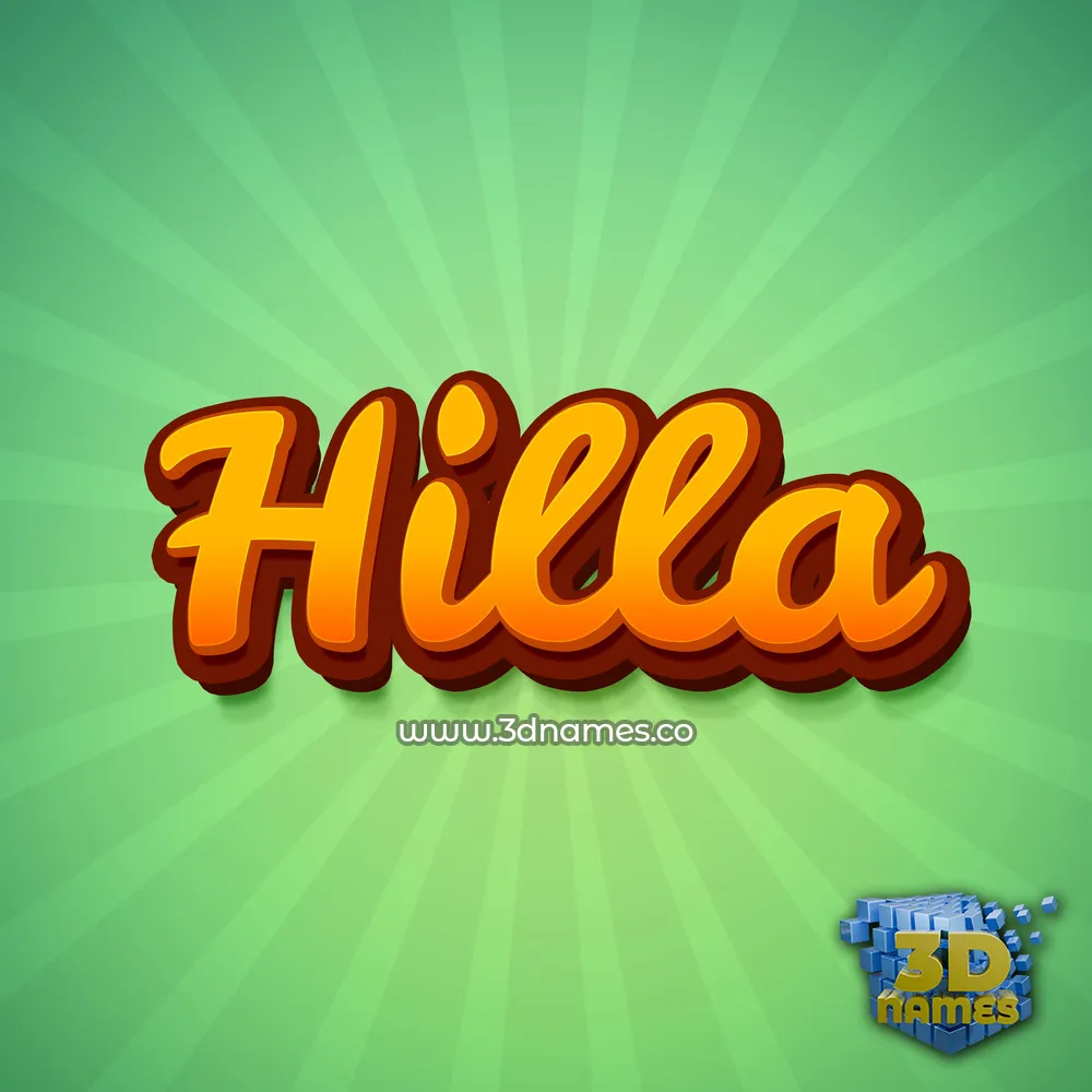 hilla in Green Rays style - 3D name wallpaper