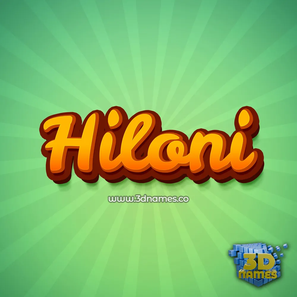 hiloni in Green Rays style - 3D name wallpaper