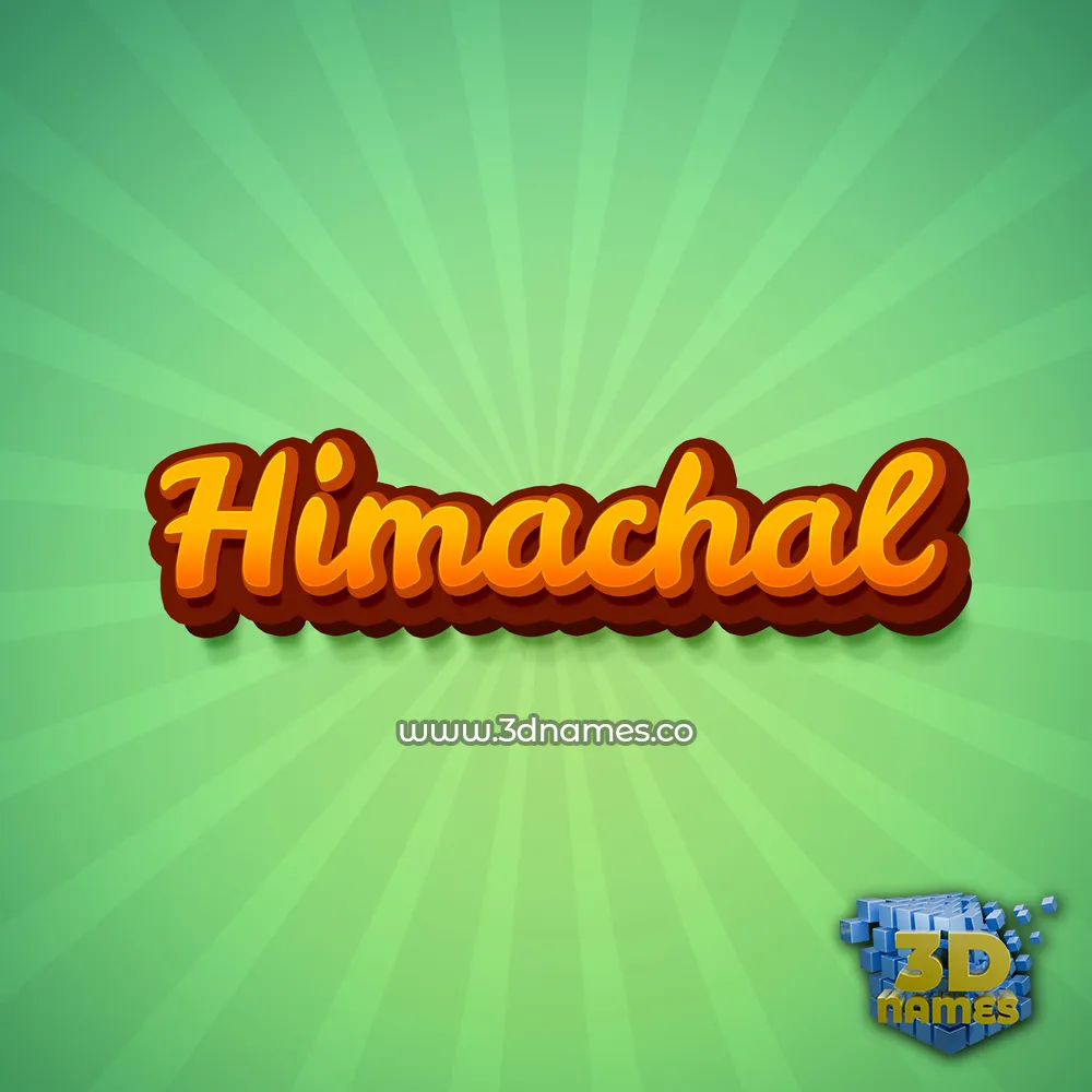 himachal in Green Rays style - 3D name wallpaper