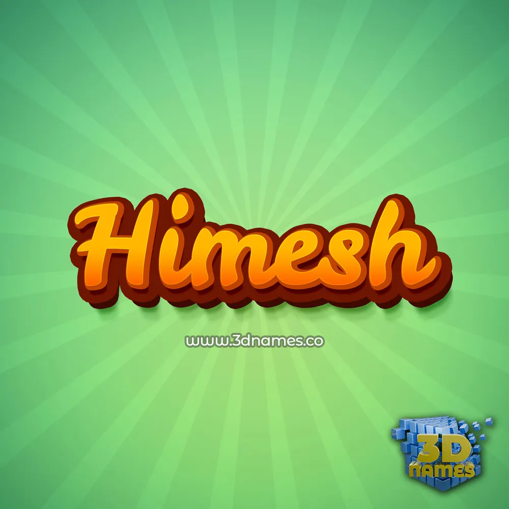 himesh in Green Rays style - 3D name wallpaper