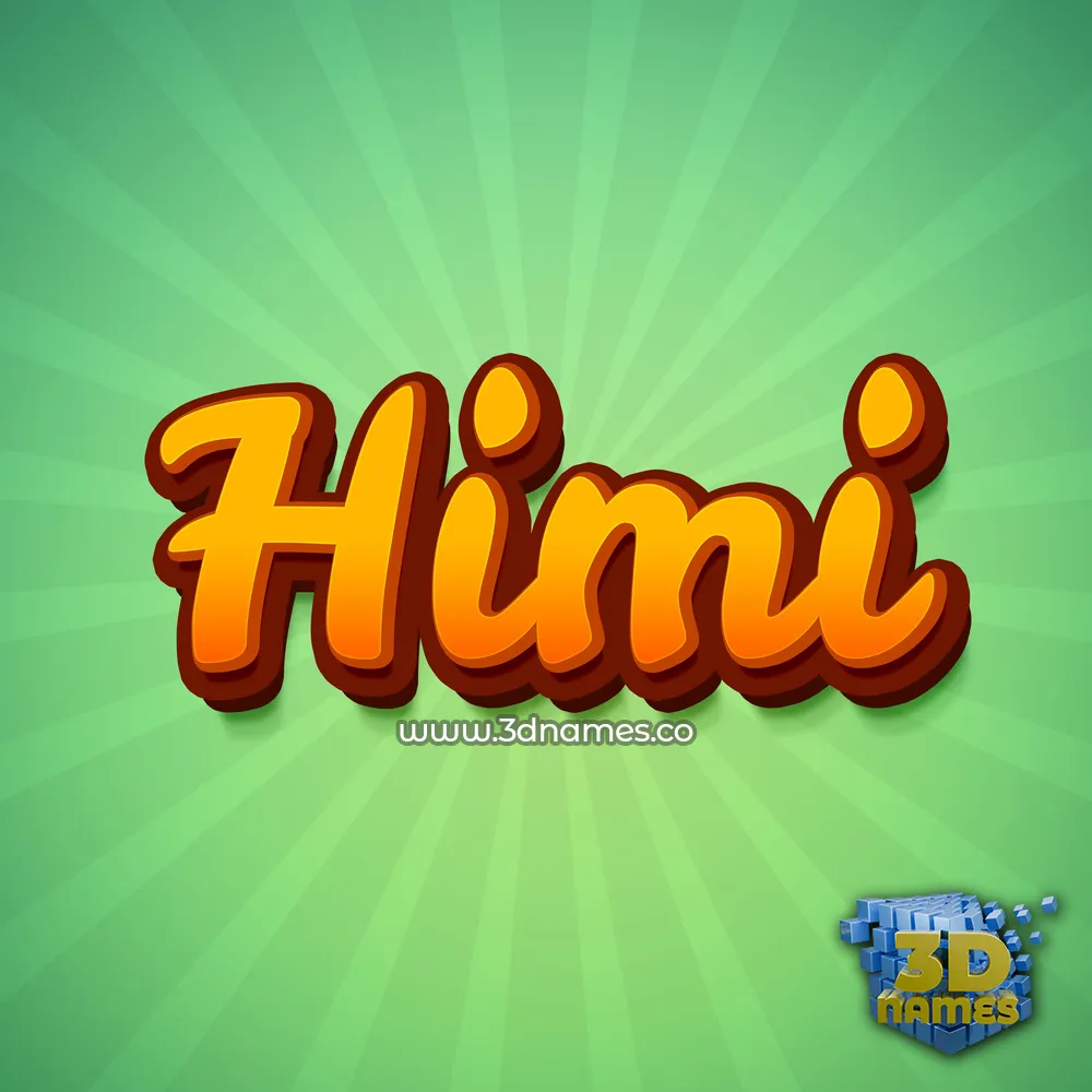 himi in Green Rays style - 3D name wallpaper