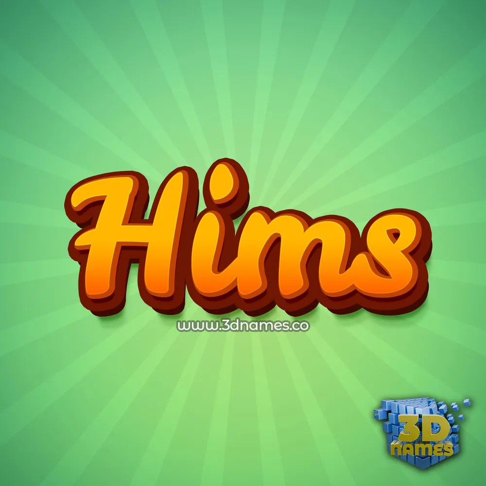 hims in Green Rays style - 3D name wallpaper