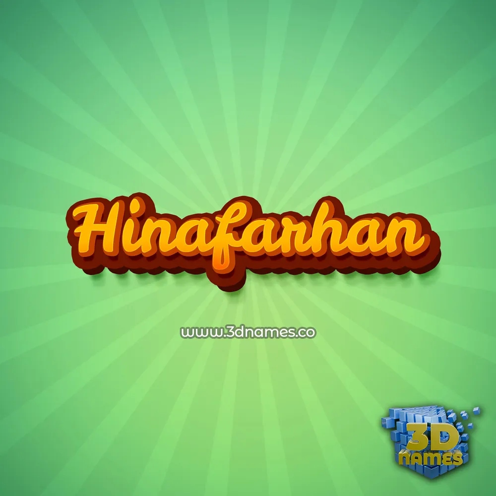 hinafarhan in Green Rays style - 3D name wallpaper