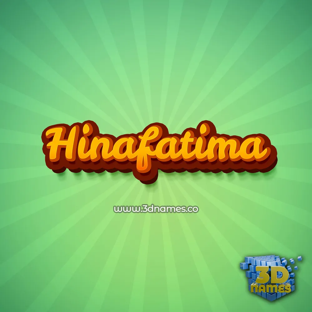 hinafatima in Green Rays style - 3D name wallpaper