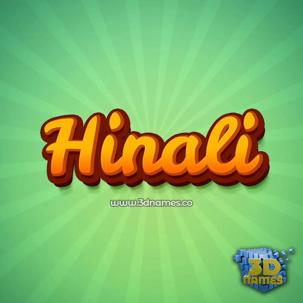 hinali in Green Rays style - 3D name wallpaper
