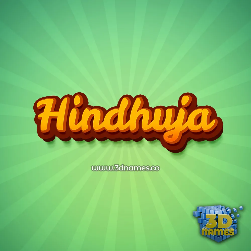 hindhuja in Green Rays style - 3D name wallpaper