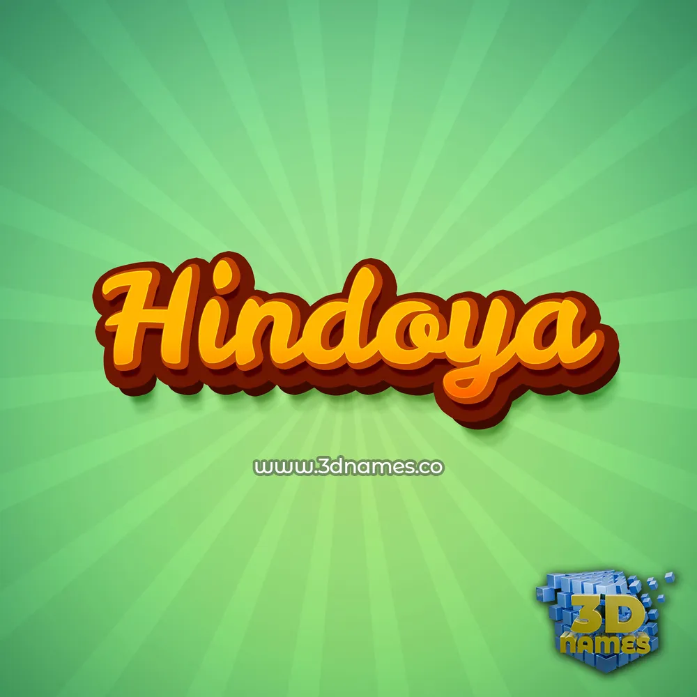 hindoya in Green Rays style - 3D name wallpaper