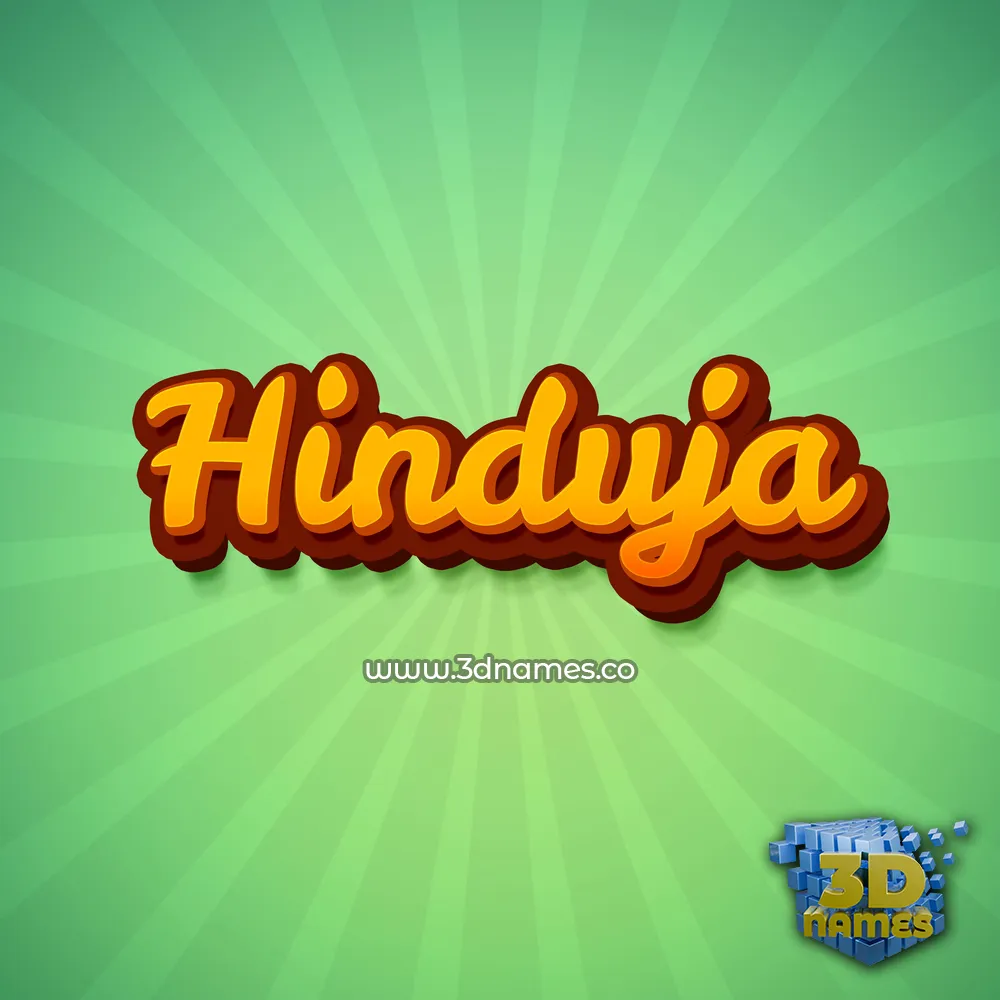 hinduja in Green Rays style - 3D name wallpaper