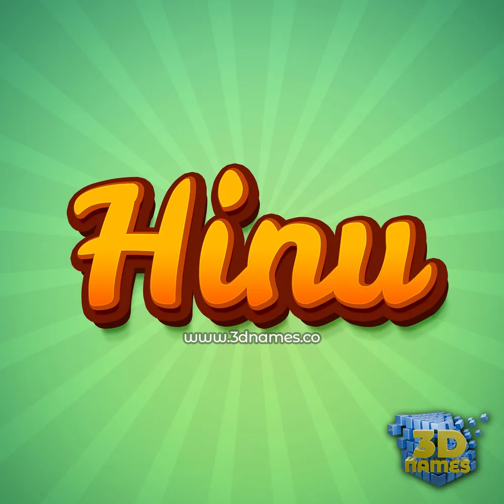 hinu in Green Rays style - 3D name wallpaper