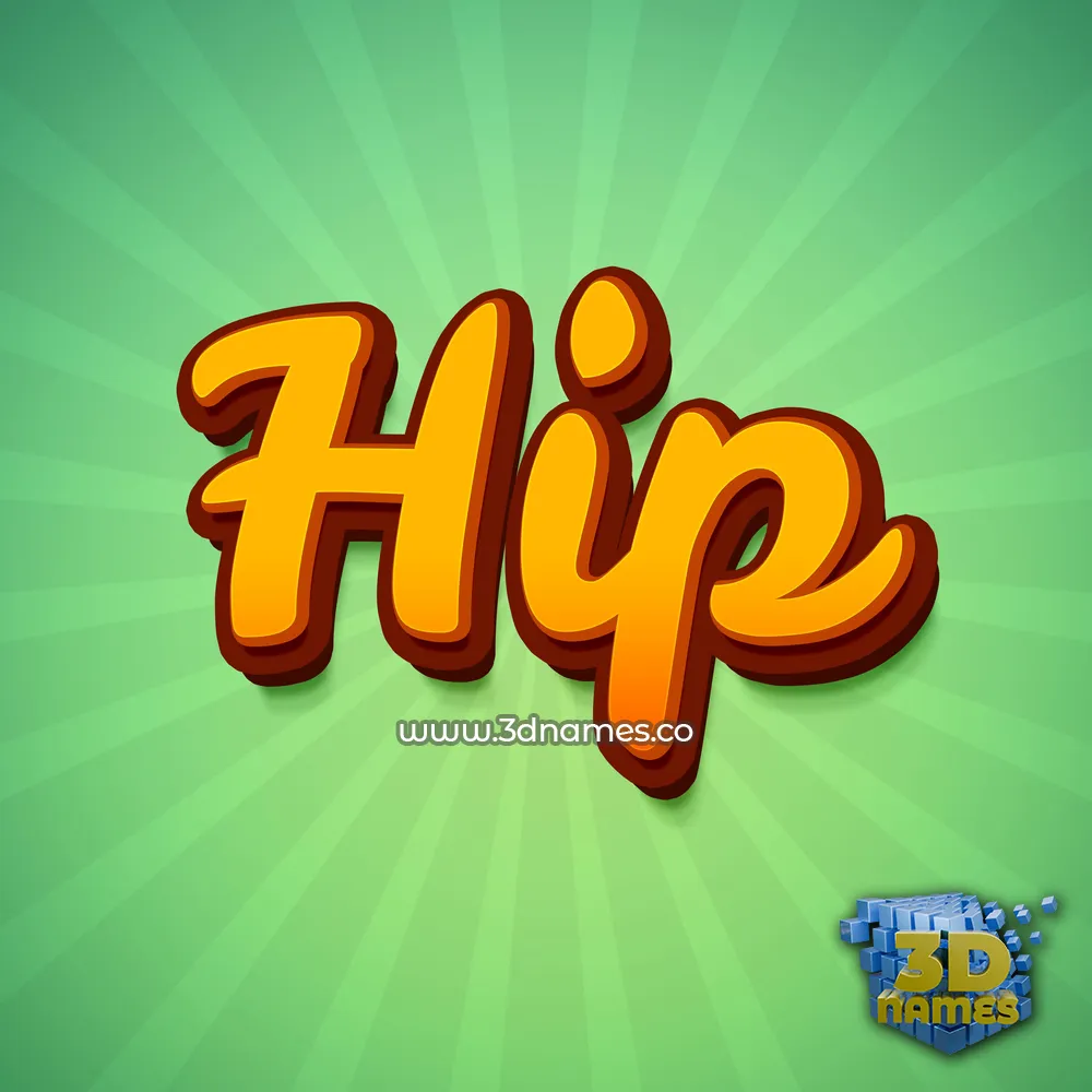 hip in Green Rays style - 3D name wallpaper