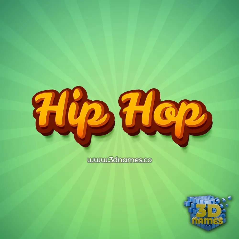 hip hop in Green Rays style - 3D name wallpaper