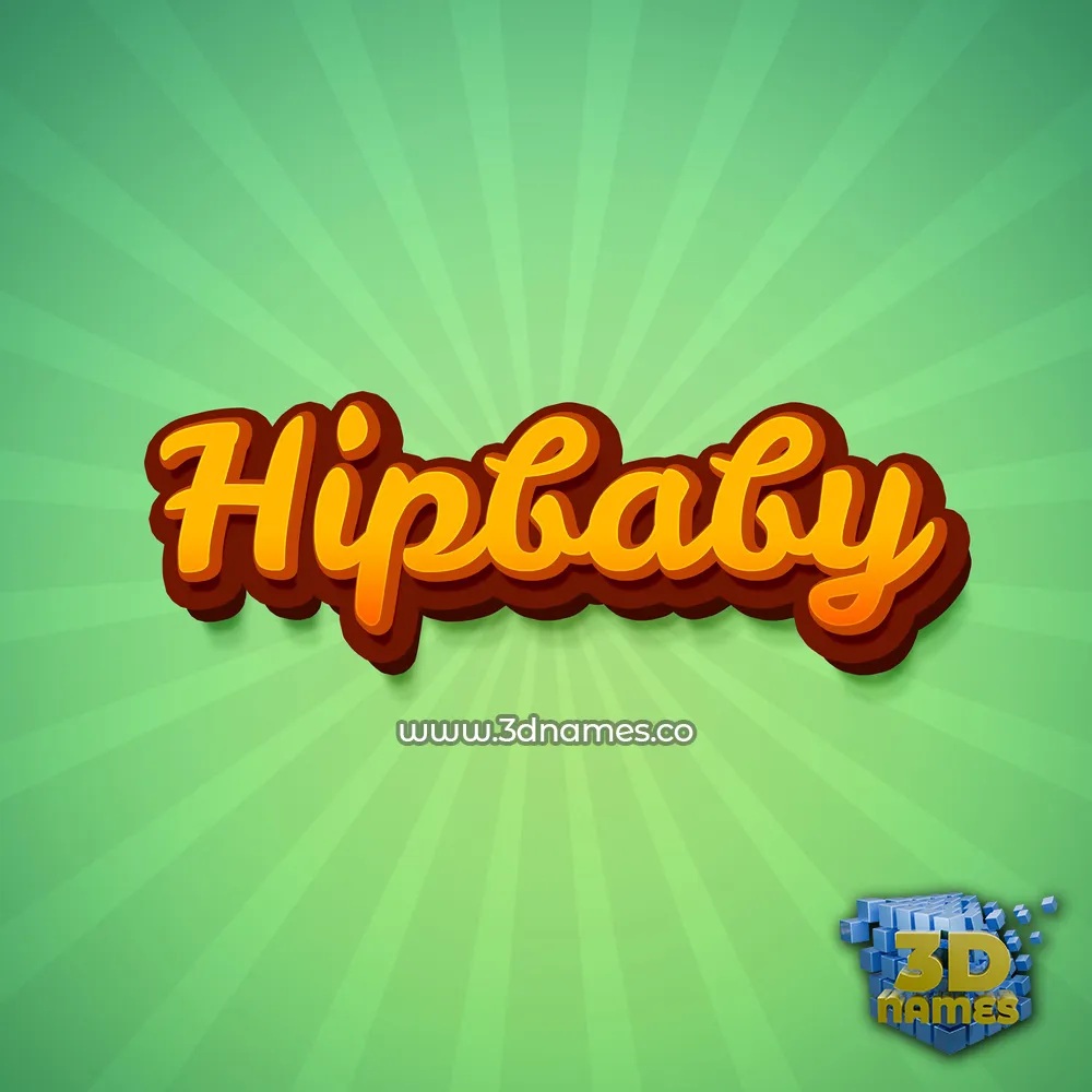 hipbaby in Green Rays style - 3D name wallpaper