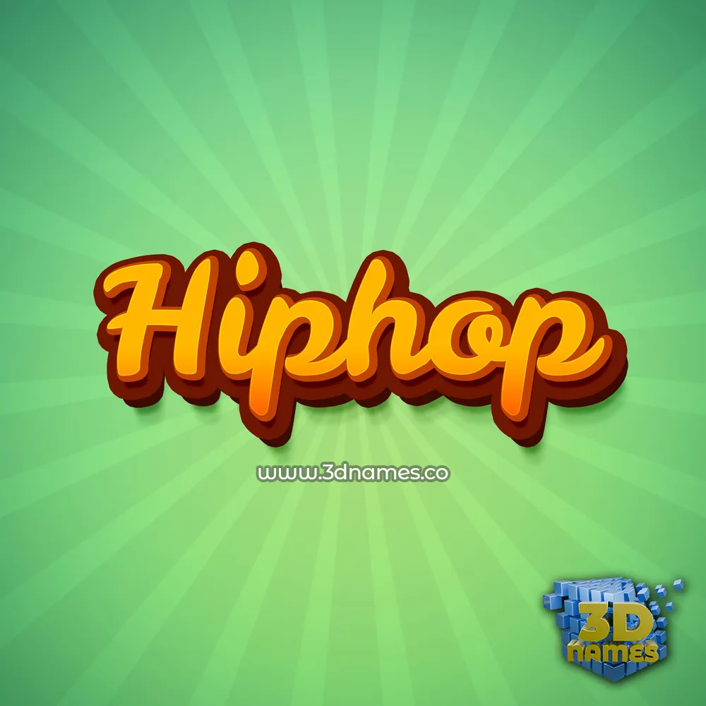 hiphop in Green Rays style - 3D name wallpaper