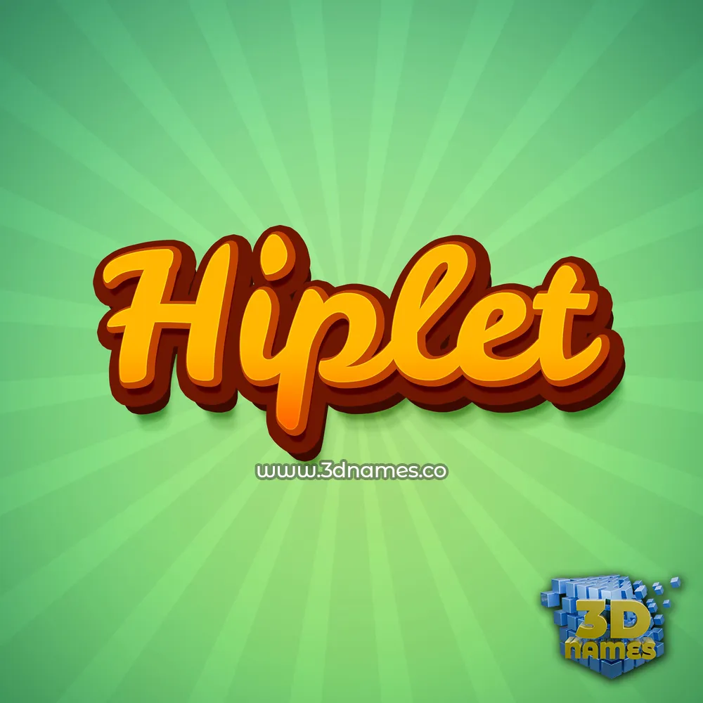 hiplet in Green Rays style - 3D name wallpaper