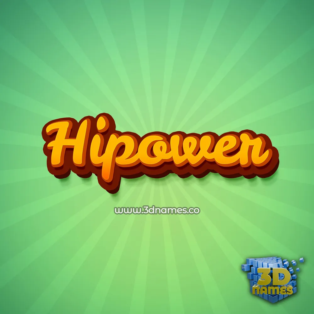 hipower in Green Rays style - 3D name wallpaper