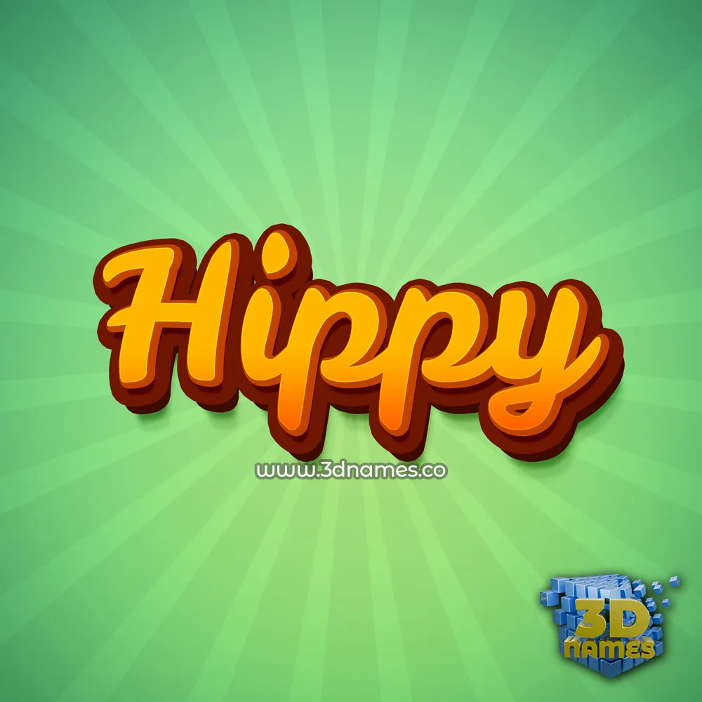 hippy in Green Rays style - 3D name wallpaper