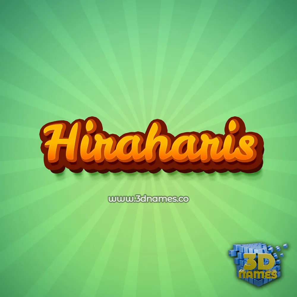hiraharis in Green Rays style - 3D name wallpaper