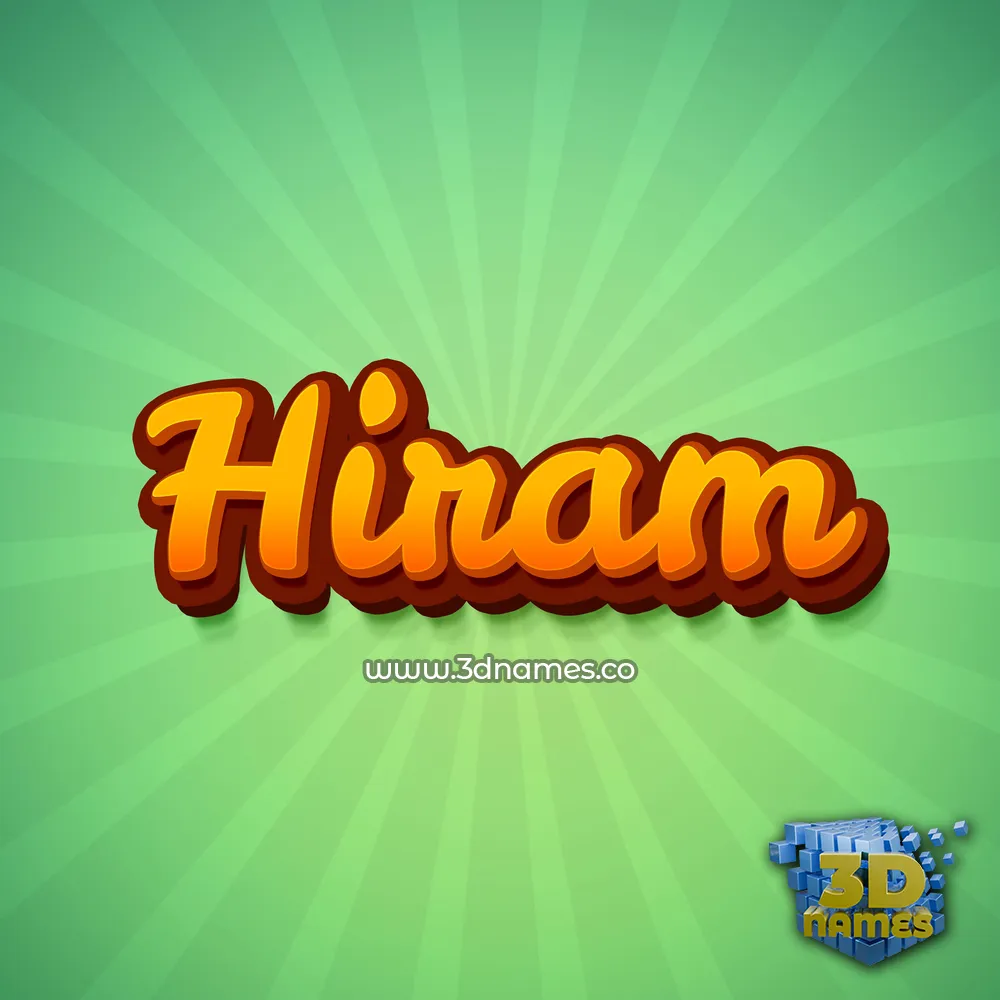 hiram in Green Rays style - 3D name wallpaper
