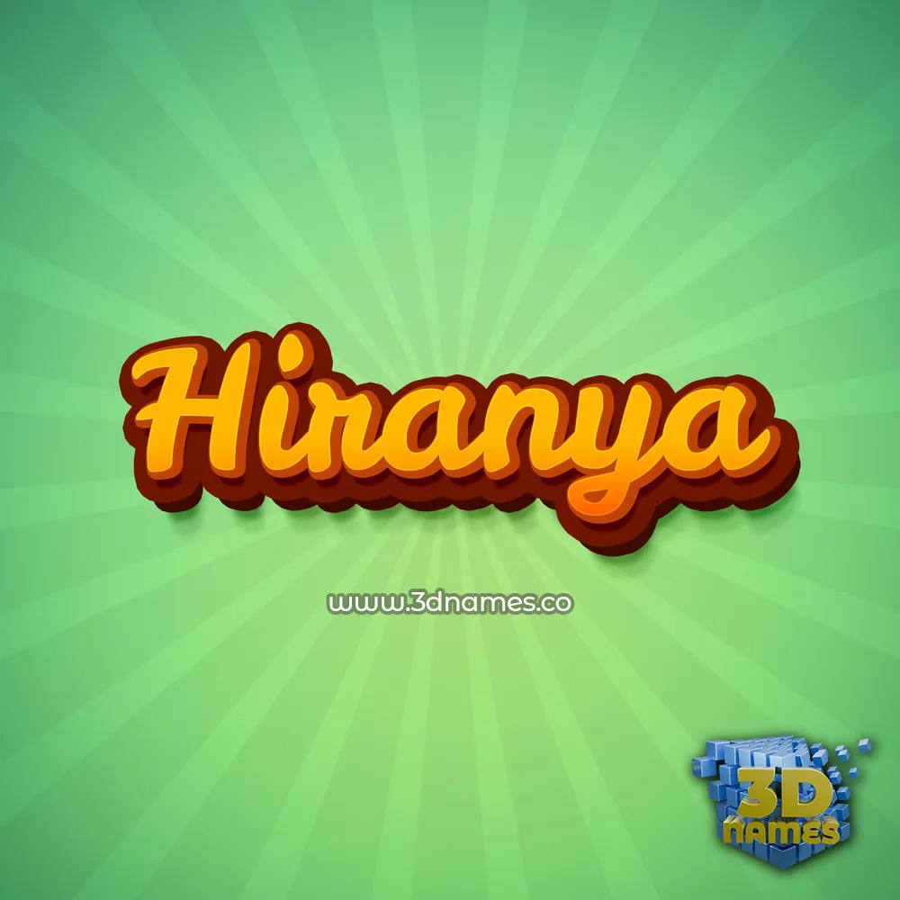 hiranya in Green Rays style - 3D name wallpaper