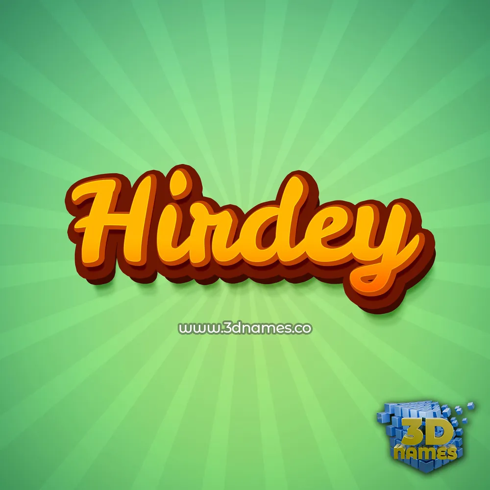 hirdey in Green Rays style - 3D name wallpaper