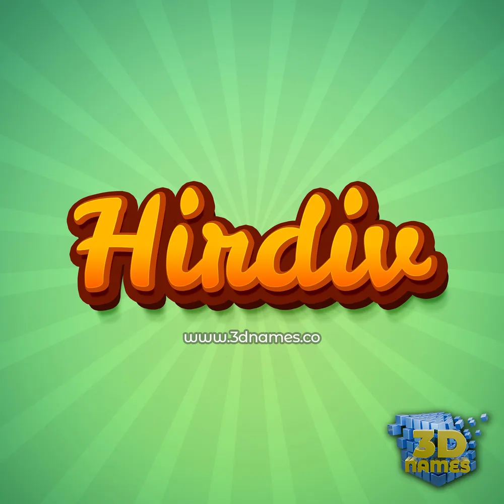 hirdiv in Green Rays style - 3D name wallpaper