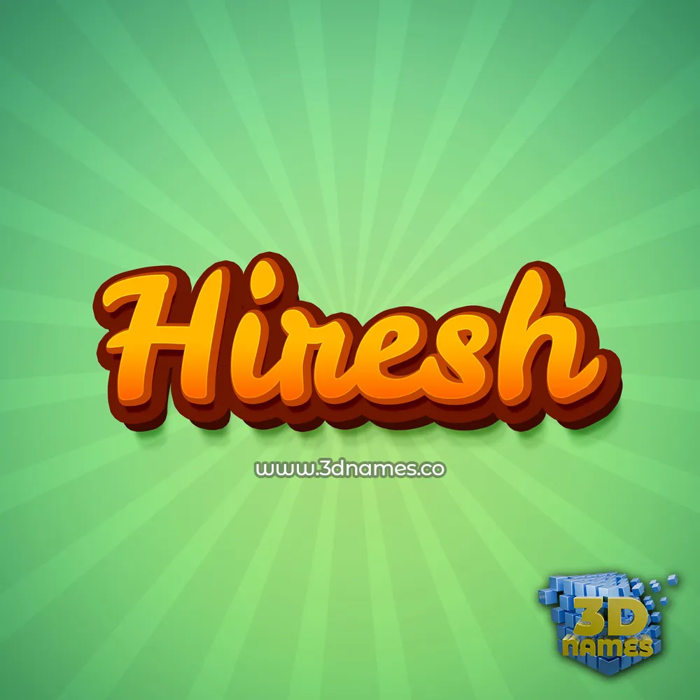 hiresh in Green Rays style - 3D name wallpaper