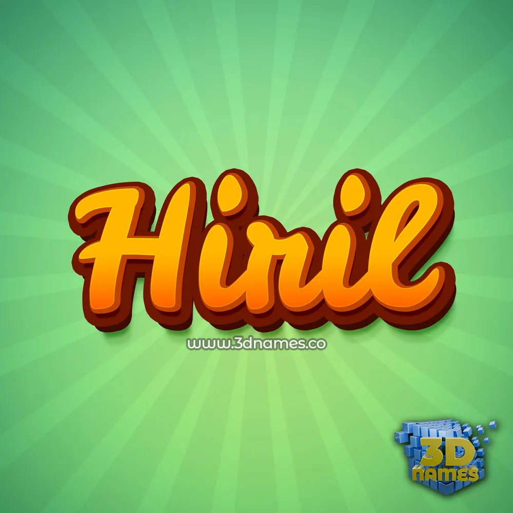 hiril in Green Rays style - 3D name wallpaper