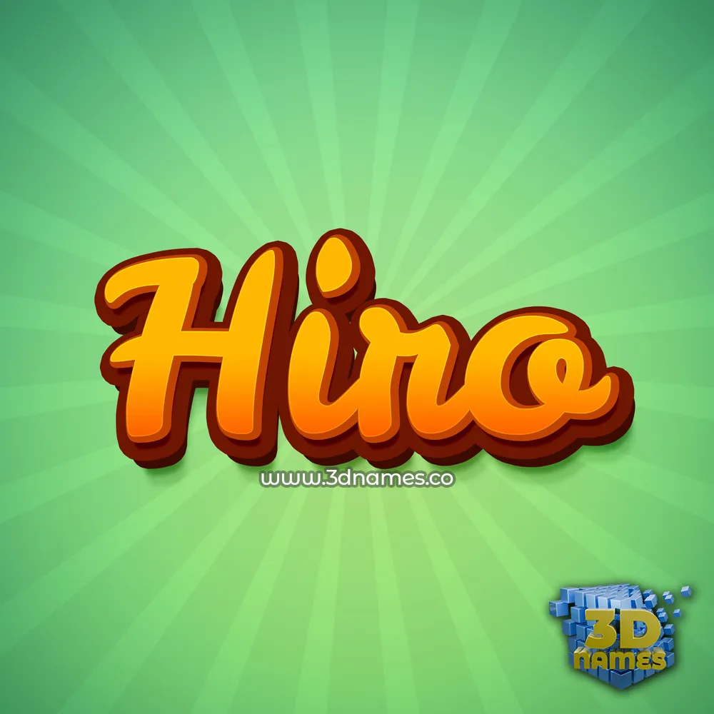 hiro in Green Rays style - 3D name wallpaper