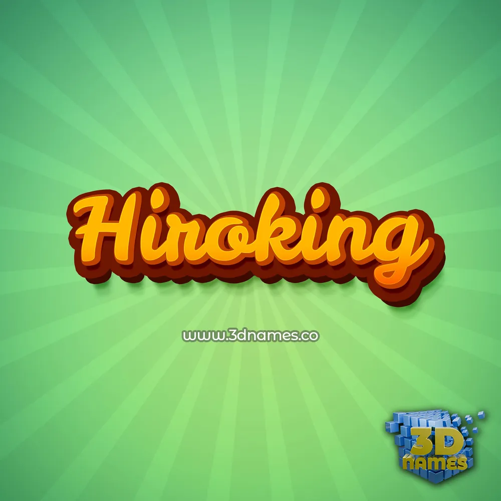 hiroking in Green Rays style - 3D name wallpaper