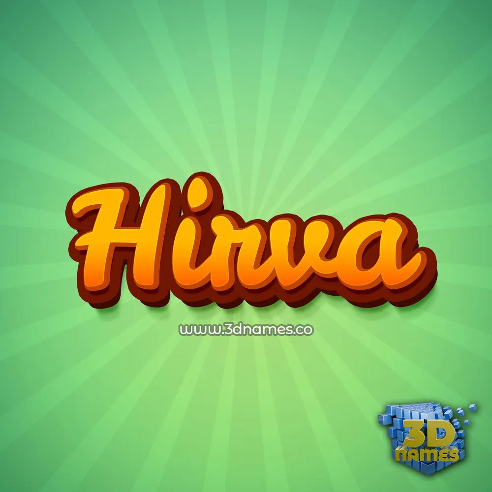 hirva in Green Rays style - 3D name wallpaper