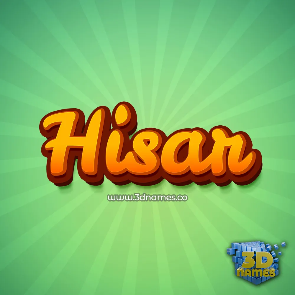 hisar in Green Rays style - 3D name wallpaper