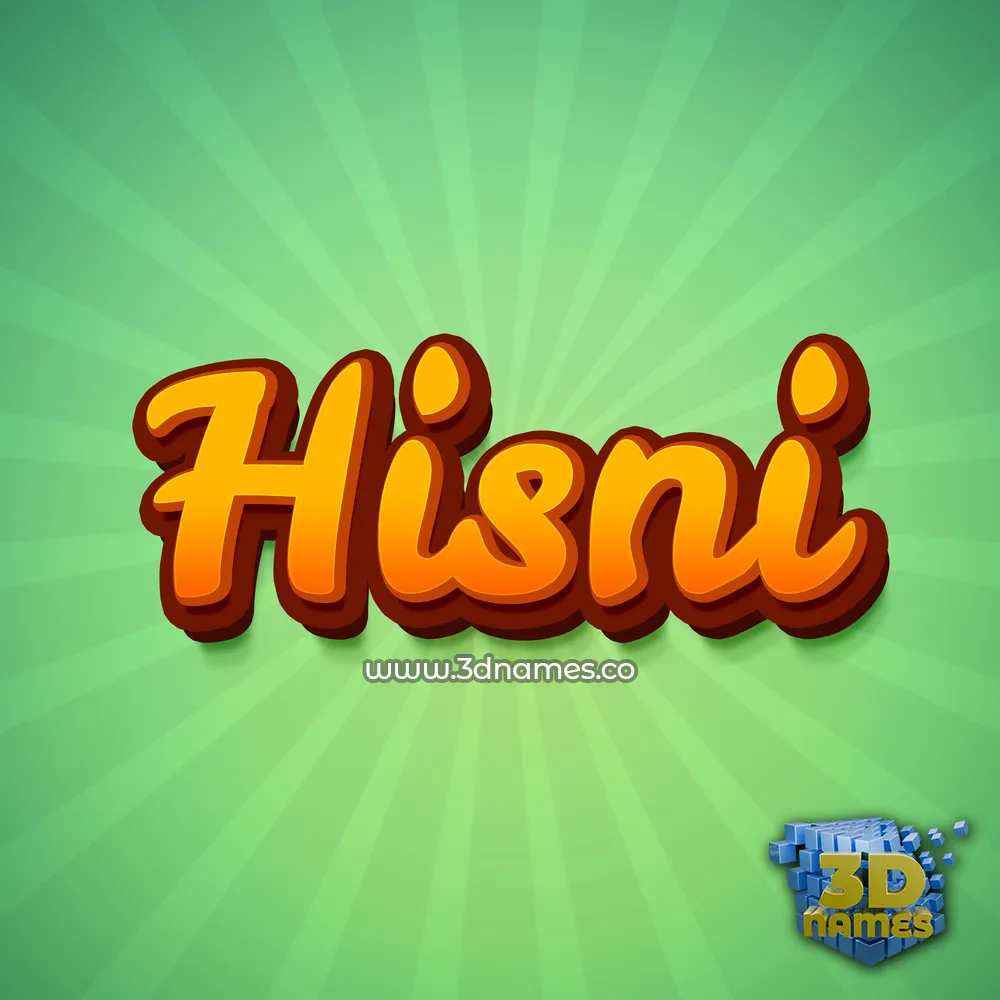 hisni in Green Rays style - 3D name wallpaper