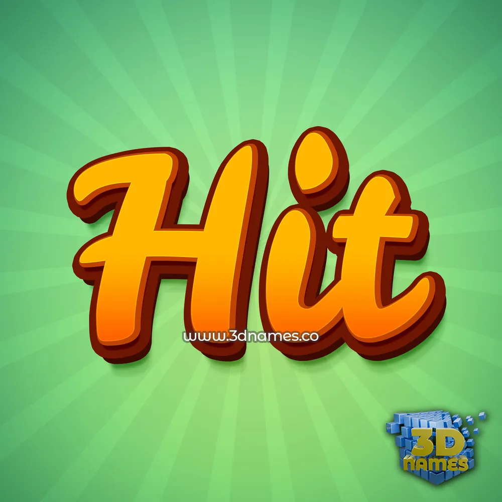 hit in Green Rays style - 3D name wallpaper