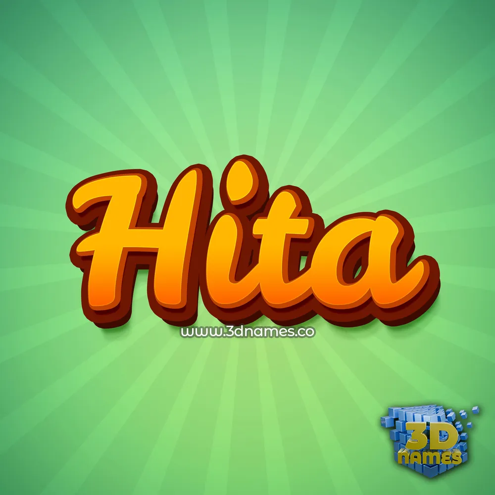 hita in Green Rays style - 3D name wallpaper