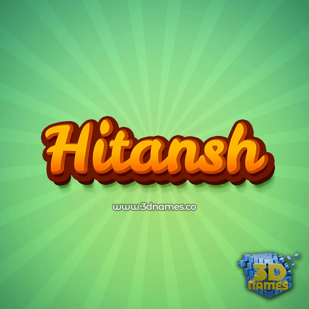 hitansh in Green Rays style - 3D name wallpaper
