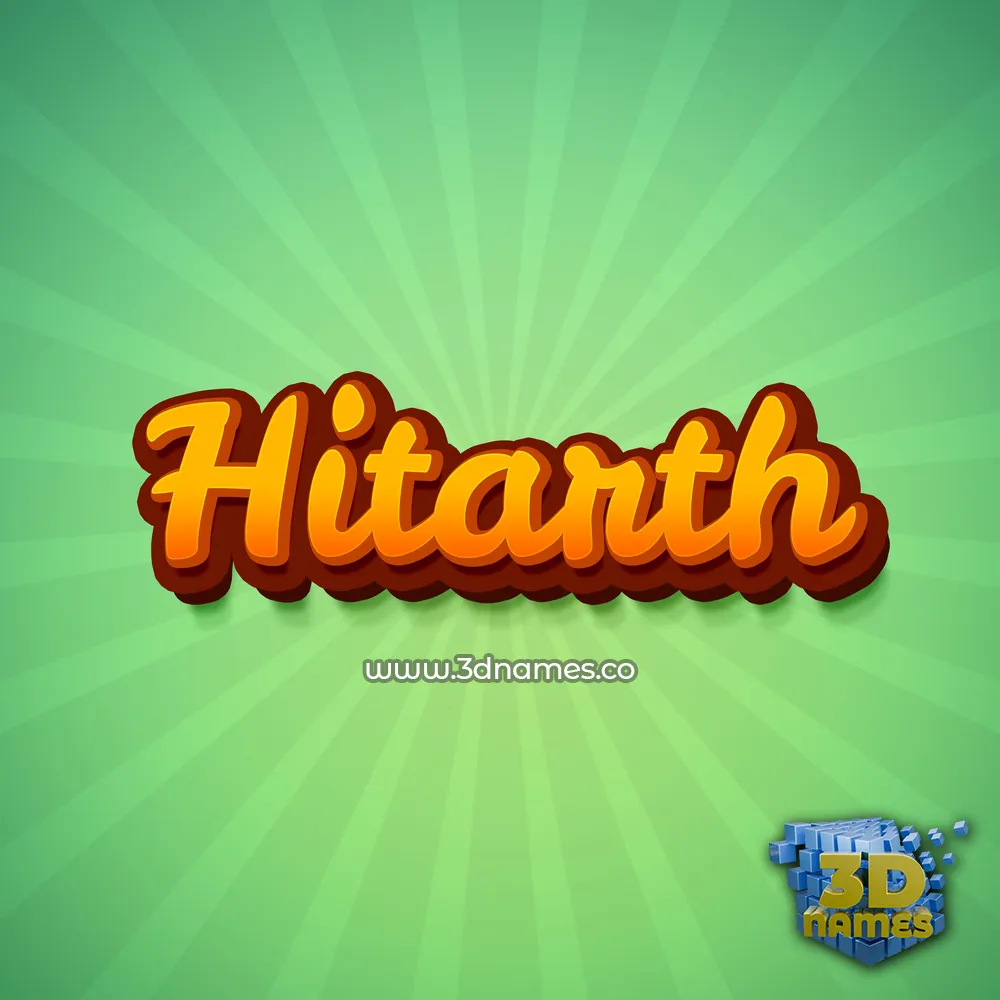 hitarth in Green Rays style - 3D name wallpaper
