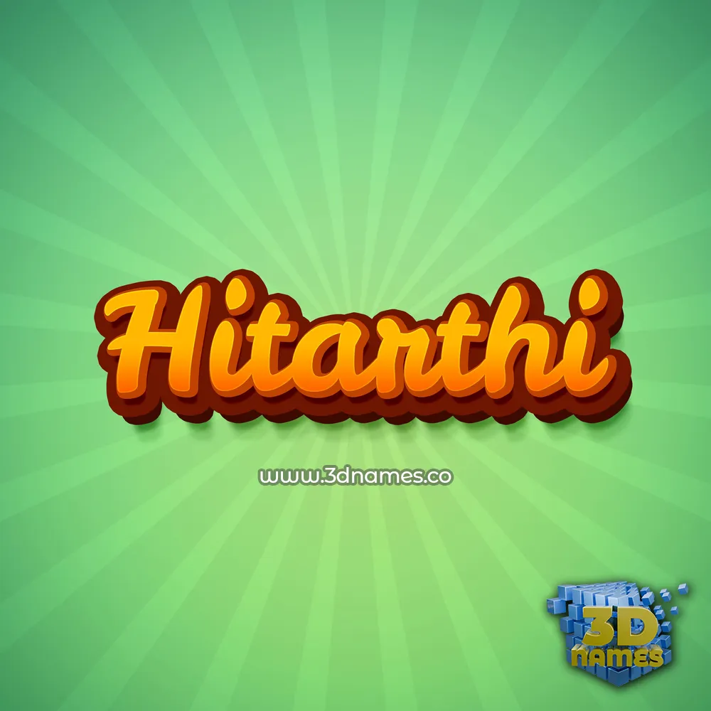 hitarthi in Green Rays style - 3D name wallpaper