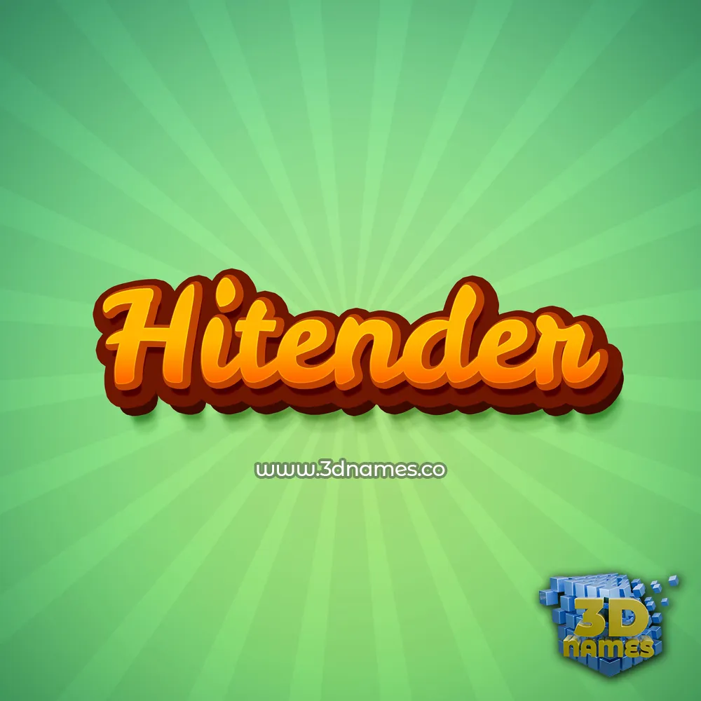 hitender in Green Rays style - 3D name wallpaper